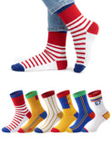 Amazon Brand Symbol Kids Calf Length Sports Patterned Color Block Socks