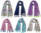 Fusfus WomenS Printed Chiffon Scarves And Stoles, Free Size(Multicolour, Fs1206) Pack Of 6 (Multicolor4)