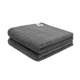 SOFTSPUN Microfiber Cleaning Cloths, 50X50 cms 2pcs Towel Set 340 GSM Grey! Highly Absorbent Lint and Streak Free Multipurpose W