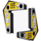 Magnetic Corner Squares, (Twin Pack), 12, 90 & 60 Angle Setting, Max Pull Force: 30 lbs, Low Profile, 3-1/4 x 3-3/4 x 5/8