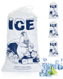 10Lb Ice Bags with Drawstring - 100 Pack Heavy-Duty Plastic Ice Storage Bags, Leak-Resistant & Freezer Safe, Reusable for Cooler