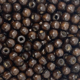 500 Dark Brown Large Hole Wood Beads for Crafts and Macrame 12mm x 11mm Barrel Hair Beads with 4mm Large Hole in Dark Brown