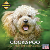 Cockapoo Calendar 2027 - 16 Month Dog Wall Calendar, Monthly Planner, Large Writing Blocks, Thick No Bleed Paper, Made in USA, G