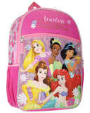 Disney Princess Fearless Dreamer Rapunzel Jasmine Belle Ariel Tiana Pink 16 School Travel Backpack