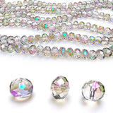 Chengmu 6mm Rondelle Glass Beads for Jewelry Making, Faceted Briolette Crytal Spacer Beads for Bracelet Necklace Earring, Clear