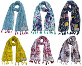 Fusfus WomenS Printed Chiffon Scarves And Stoles, Free Size(Multicolour, Fs1006) Pack Of 6 (Multicolor1)