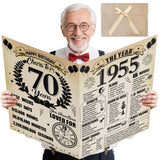Uiorgui Large 70th Birthday Cards for Men Women, Vintage 1955 Happy 70th Birthday Greeting Card with Envelope Jumbo Seventy Gues