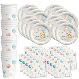 Teddy Bear Party Supplies - Bear Baby Shower Tableware Set Includes Plates Cups and Napkis (48 Piece, We Can Bearly Wait)