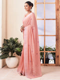 Satrani Women'S Cotton Blend Printed Zari Stripe Border Ready To Wear One Minute Saree With Unstitched Blouse Piece (28Rs255N_Pe
