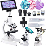 Herwicm Microscope 40X-2500X Magnification, HD Wide Angle Eyepieces, 4-inch High-Pixel Display with LED Fill Light 3, Cell Phone