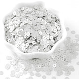 Indikonb Pastel Pearl Sequins Round Shape | White Plastic For Embroidery & Crafts