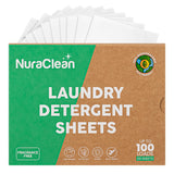 NuraClean Laundry Detergent Sheets Unscented, 50 Sheets, 100 Loads