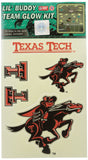 NCAA Texas Tech Red Raiders Lil Buddy Glow In The Dark Decal Kit (Pack of 20)