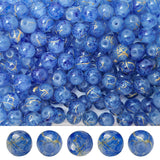 PAMIR TONG 8mm Glass Beads for Bracelet-Pretty Round Smooth Loose Beads with Gold line for Necklace-Earring-Jewelry Making and D