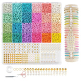 Guellix Clay Beads Bracelet Making Kit For Girls | Polymer Flat Round Beads Set With Charms Pendants Tools And Accessories | Diy