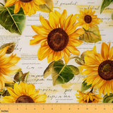 Feelyou Sunflower Upholstery Fabric for Chairs 1 Yard Floral Print Fabric by The Yard for Kids Yellow Flowers Pattern Waterproof