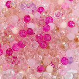 Songxi 200pcs 8mm Pink Glass Beads for Jewelry Making, Crystal Beads for Bracelets Jewelry Making, Spacer Beads for Keychain Mak