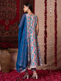 Gosriki Women'S Rayon Viscose Printed Anarkali Kurta With Pant & Dupatta (Ritu Blue-Vks01-Gs_M_Blue_Medium),Blue,,B0DV4CL8S2
