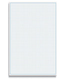 Graph Paper Pad, 17 x 11, 25 Sheets, Blue Line Border, Blueprint Paper, Double Sided, White, 4x4 Blue Quad Rule, Easy Tear She