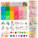 Etamoon Unicorn Charm Bracelet Making Kit | Opaque Crystal Beads |Jewellery Making Kit Clay Bead Set | For Kids Diy Toys For Gir