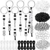 Landical 564 Pcs Volleyball Keychain Making Kit DIY Volleyball Bead Key Chain Craft Adjustable Sport Letter Bead Charm Sport The