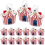 Kolldenn 24 Pcs Circus Party Favor Bags Carnival Gift Treat Bags Circus Theme Goodie Candy Totes with Handles for Carnival Theme
