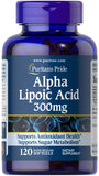 Puritans Pride Alpha Lipoic Acid Softgel 300mg, Supports Antioxidant Health, 120 ct