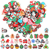 Suncalla 72 Pcs Christmas Silicone Focal Beads for Pens Christmas Focal Beads Bulk Silicone Charms Santa Tree Snowman Bead for B
