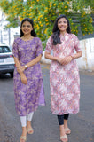 Anni Designer Women'S Rayon Viscose Printed Straight Kurta Pack Of 2 Combo (Godavari Blue-Kakulam Pink-Combo_Xl_Multicolor_X-Large),Multicolour,XL,,,