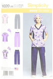 Simplicity Creative Patterns US1020BB Easy To Sew Scrubs Sewing Pattern For Women, Size BB (20W28W)