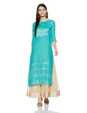 Aurelia Women's Straight Kurta (18AUA10098-300088_Blue_X-Large)