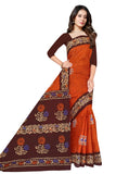Tamaira Fashion Womens Plain Weave Pure Cotton Saree Without Blouse Piece(Ab36_Rustbrown)