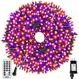 MZD8391 Orange Purple Halloween Lights Outdoor Indoor, 108FT 300 LED 2 Colors in 1 Christmas Lights, Fairy Lights, END to END Co