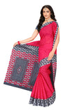 Tamaira Fashion Womens Plain Weave Pure Cotton Saree Without Blouse Piece (Ab15_Pinkandgrey)