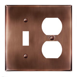 ENERLITES Combination Toggle Switch and Duplex Receptacle Metal Wall Plate, Stainless Steel 201 Outlet Cover, Corrosion-Resistan