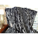 Plutus Brands Wolf Fur Throw Pillow, 108 X 90, Black/White