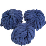 iDIY Chunky Yarn 3 Pack (24 Yards Each Skein) Dark Blue Fluffy Chenille Yarn Perfect for Soft Throw and Baby Blankets, Arm K