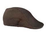 Solid Beige Corduroy Cotton Classic Golf Cap For Men (Dark Brown)