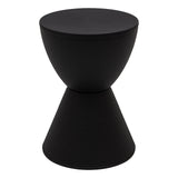 Leisuremod Side Table Modern Abs Shell Ribbed Hourglass End Table Compact Accent Drum Table With Removable Lid For Storage Indoor And Outdoor Use 16.75 H X 11.75 W X 11.75 D Boyd Series In Black -Like New