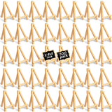 Mimorou 100 Pieces Mini Wood Easel Stands Small Wooden Canvas Easels Display Art Craft Tripod Painting Tabletop Holder for Artis
