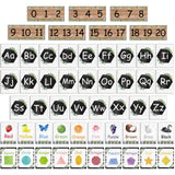 Yeaqee 55 Pieces Alphabet and Number Bulletin Board Set Eucalyptus Educational Bulletin Board Cards Farmhouse Greenery Number Sh