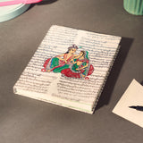 Saras Aajeevika 8 X 6 Inch Handmade Diary with Pen Holder | EcoFriendly Handmade Paper Journal | Ethinc Design Printed Cover Tr