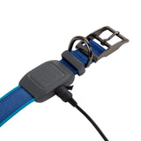 Nite Ize Nitedog Rechargeable Led Collar, Usb Rechargeable Light Up Dog Collar W/Metal Buckle, Water Resistant, Large, Blue