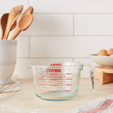 Pyrex Synchkg039125 4 Measuring Cup, Clear With Red Graphics