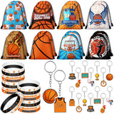 Talltalk 48 Pcs Basketball Party Favors Sports Team Gifts 16 Gift Bags Drawstring Backpack Goodie Treat Snack Candy Bags 16 Wris