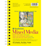 Strathmore 300 Series Mixed Media Paper Pad, Side Wire Bound, 5.5x8.5 inches, 40 Sheets (117lb/190g) Artist Paper for Adults a