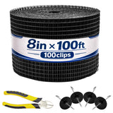 PROLEE 8 Inch X 100FT Solar Panel Bird/Critter Guard Anti-Rust with 100 Fastener Clips Rooftop Solar Panel Bird Wire Screen, Rem