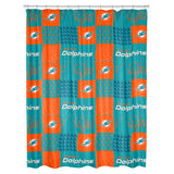 NORTHWEST NFL Colorblock Shower Curtain, Miami Dolphins