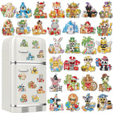 Xuhal 30 Pcs Holiday Diamond Painting Magnets Seasonal Animal Diamond Art Magnet Kits for Adults Cute 5d Rhinestone Seasonal Ani