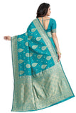 Sugathari Womens Banarasi Saree Pure Kanjivaram Silk Saree Soft New Ladies 2023 Design Wear Sarees Latest Cotton Party Sari Collections With Blouse Piece For Wedding Sadi (Sam San Eagle-3 Firozi)